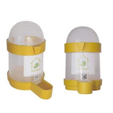 PetNest Bird's Plastic Cage Water and Food Feeder, 200ml - Pack of 2